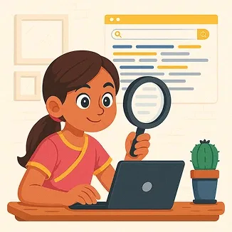 girl searching