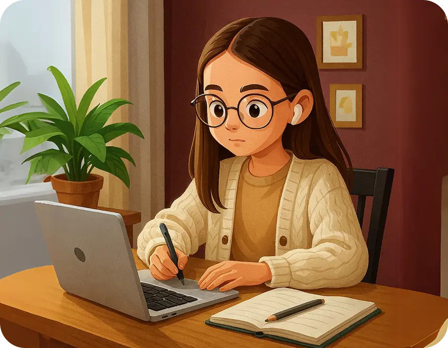 girl-earpods-studying